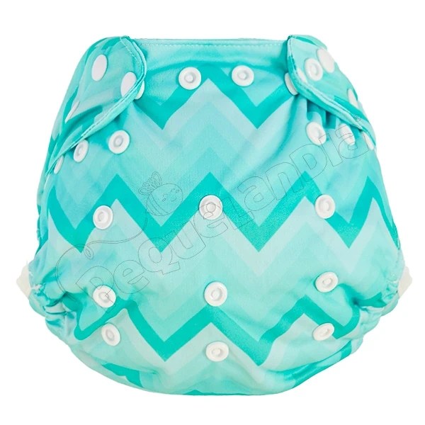 Cobertor de Pañal zigzag agua marina con barreras - Pequelandia