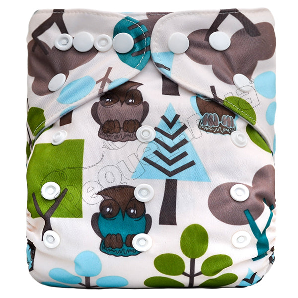 Pañal de Tela Ecológico – Buhos Con Arbol