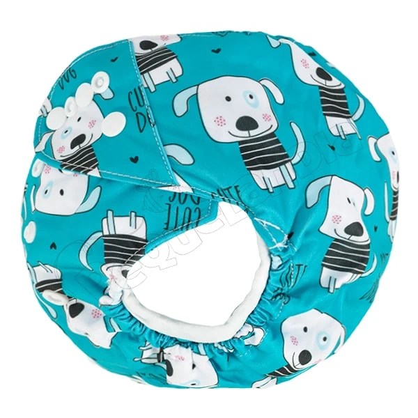 Cobertor de Pañal perrito fondo cian con barreras - Pequelandia