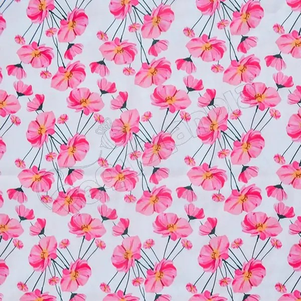 Tela PUL diseño Amapolas Rosadas