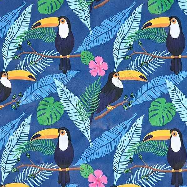 Tela PUL diseño Tucan Fondo Azul