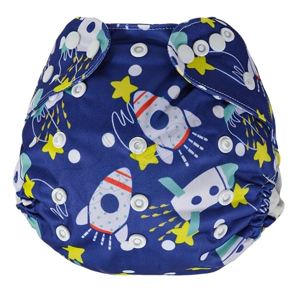 Cobertor de Pañal cohete azul con barreras - Pequelandia