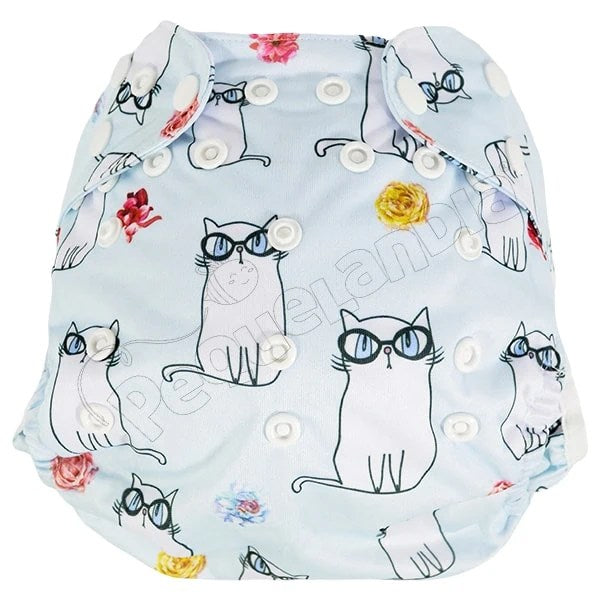 Cobertor de Pañal gata con lentes con barreras - Pequelandia