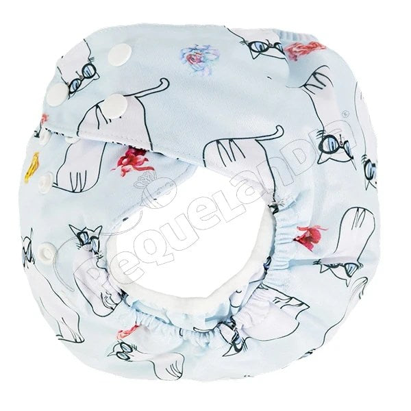 Cobertor de Pañal gata con lentes con barreras - Pequelandia