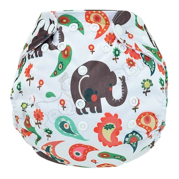 Cobertor de Pañal elefante paisley cafe con barreras - Pequelandia