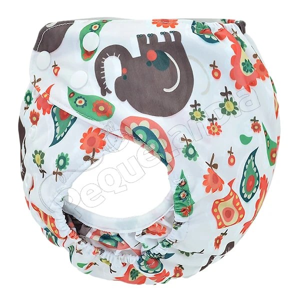 Cobertor de Pañal elefante paisley cafe con barreras - Pequelandia