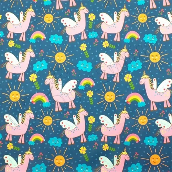 Tela PUL diseño Unicornio Arcoiris
