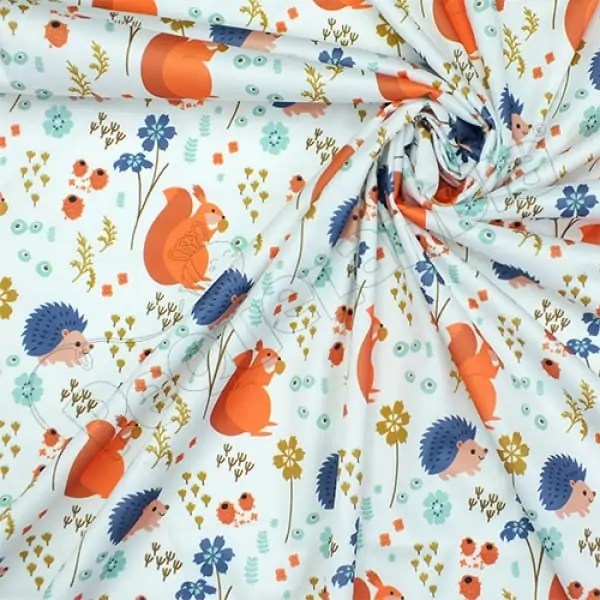 Tela PUL diseño Puercoespin Y Ardilla