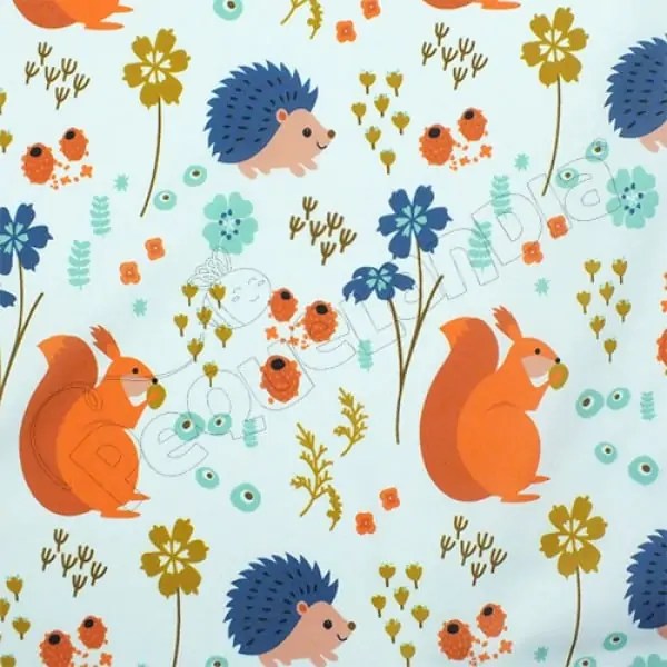 Tela PUL diseño Puercoespin Y Ardilla
