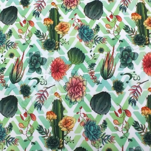 Tela PUL diseño Cactus Verde