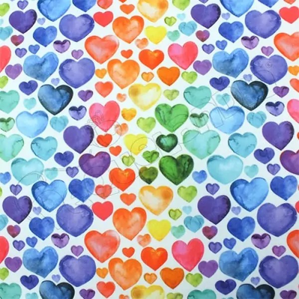 Tela PUL diseño Corazones Arcoiris
