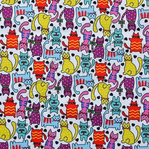 Tela PUL diseño Gatitos Colores