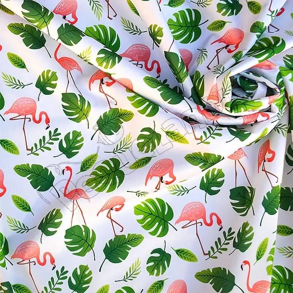 Tela PUL diseño Flamenco Fondo Blanco