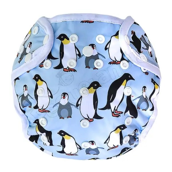 Cobertor Borde Blanco Familia Pinguinos con Barrera en Piernas