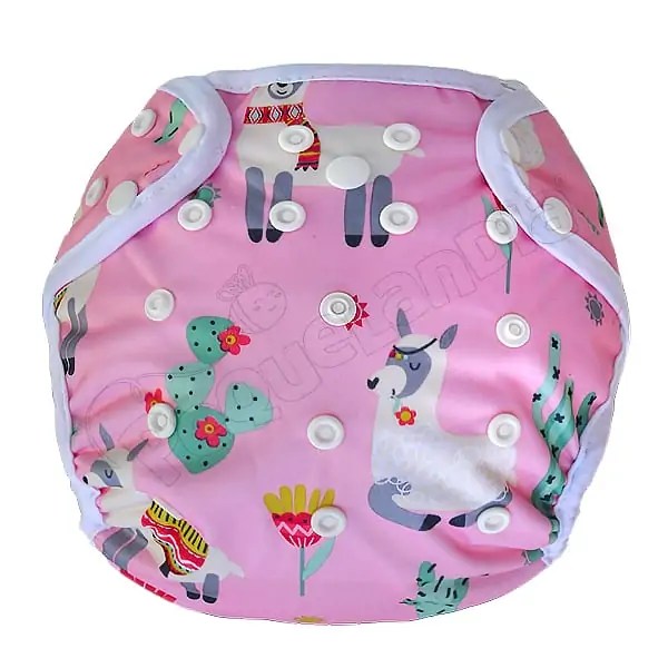 Cobertor Borde Blanco Llamita Fondo Rosa con Barrera en Piernas