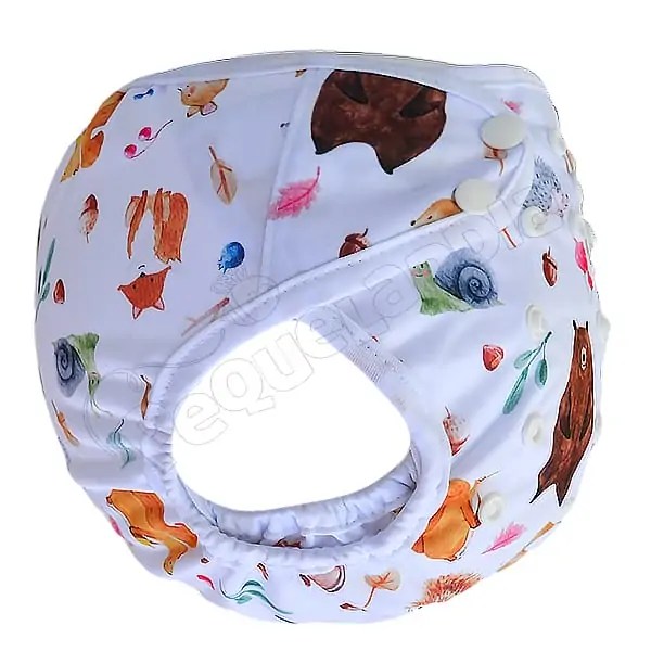 Cobertor Borde Blanco Animalitos Del Bosque con Barrera en Piernas