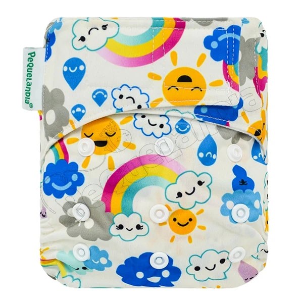 Pañal Recién Nacido Velcro Nubes Arcoiris