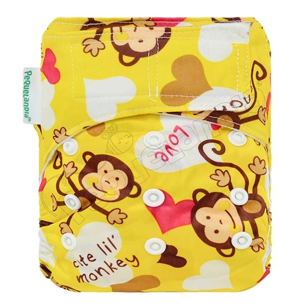 Pañal Recién Nacido Velcro Monitos Amarillos