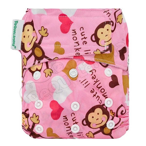 Pañal Recién Nacido Velcro Monitos Rosa