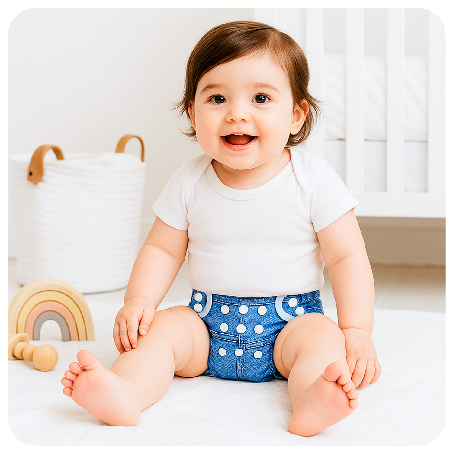 Cobertor Borde Blanco Monitos Colores con Barrera en Piernas