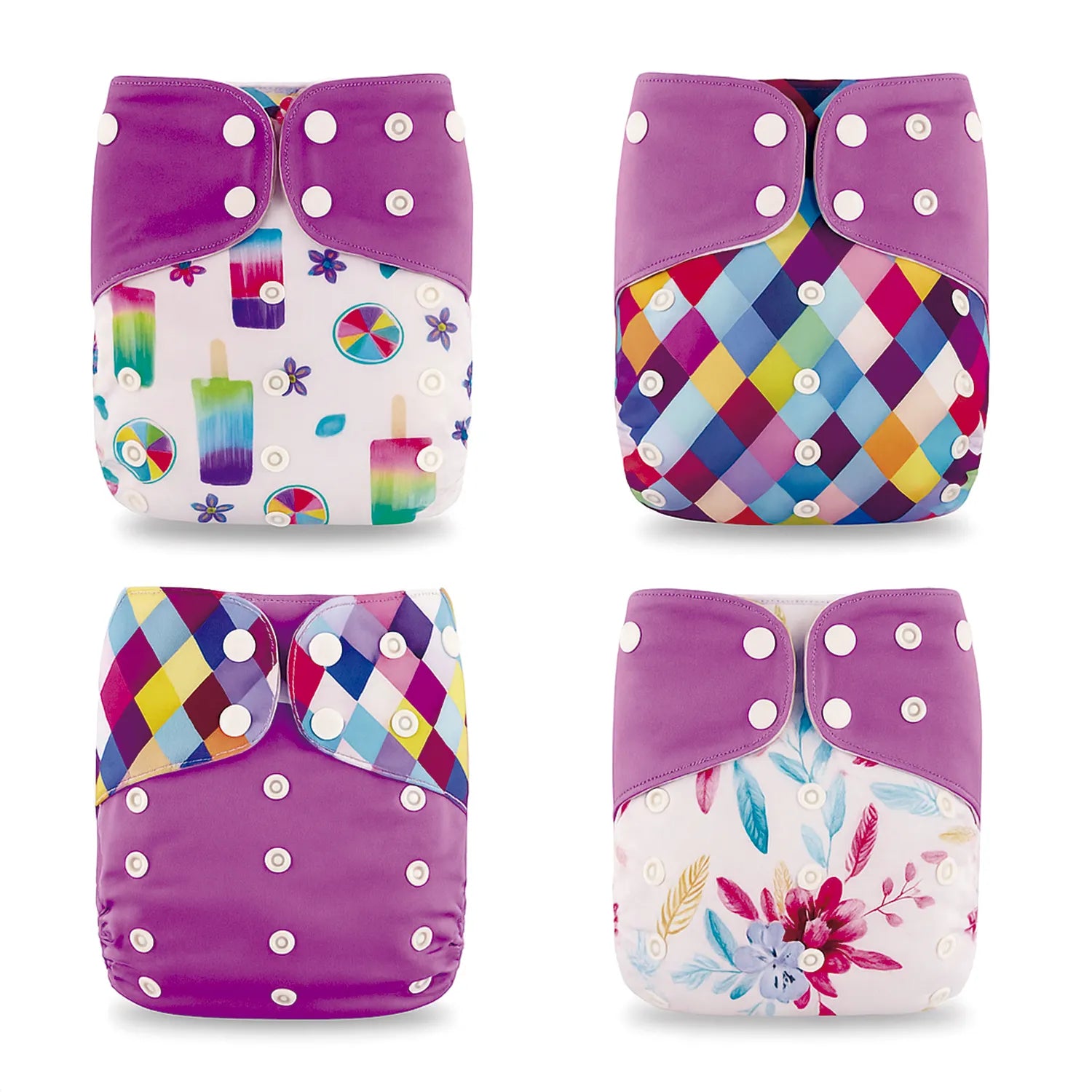 Pack 4 Pañales Happy Flute Rombos – Unitalla