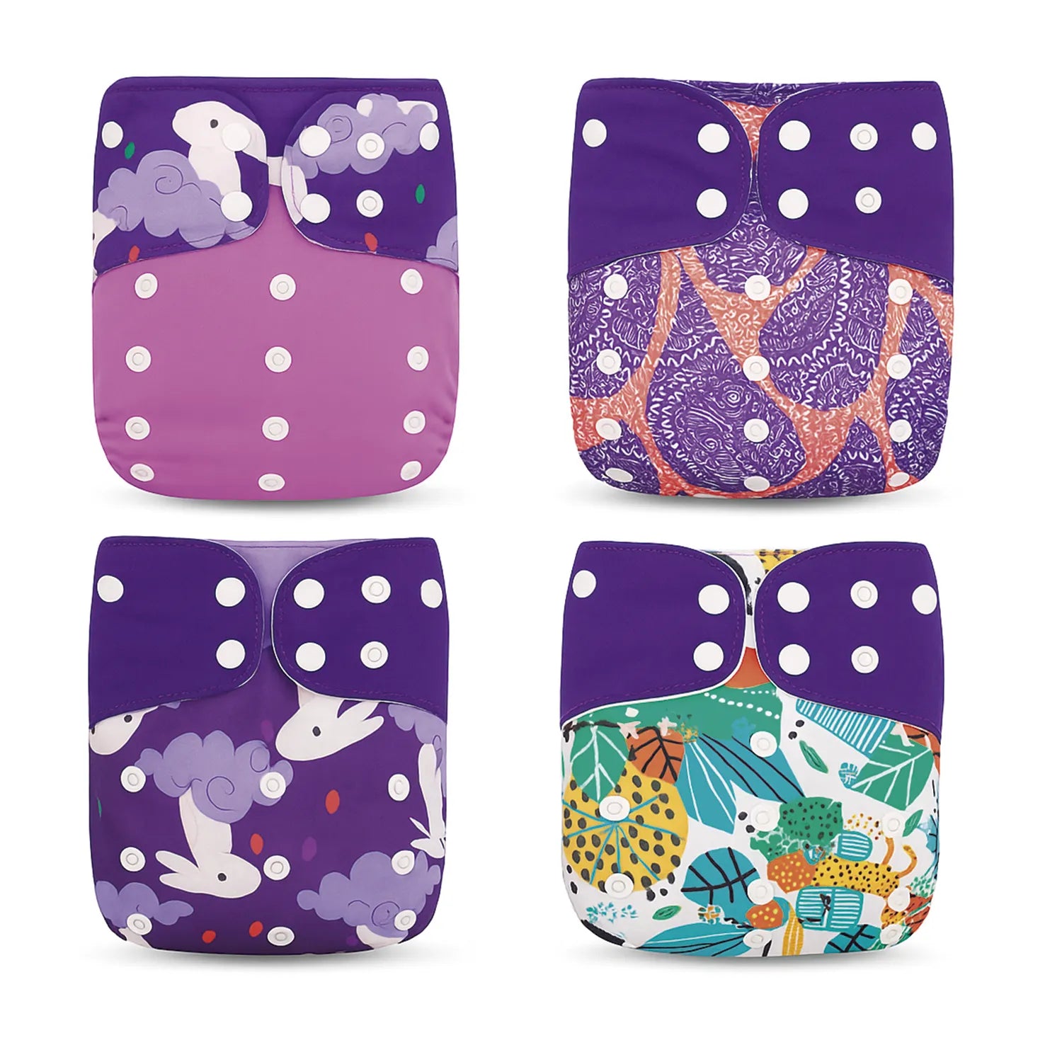 Pack 4 Pañales Happy Flute Paisley – Unitalla