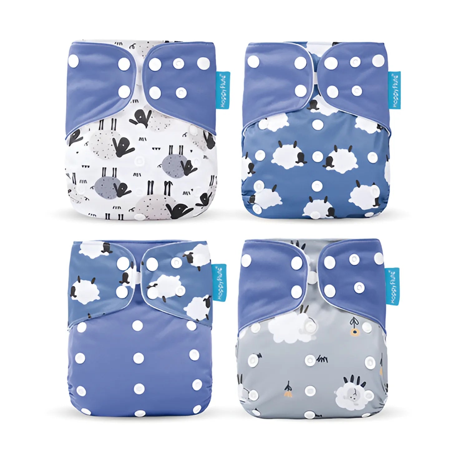 Pack 4 Pañales Happy Flute Ovejitas – Unitalla