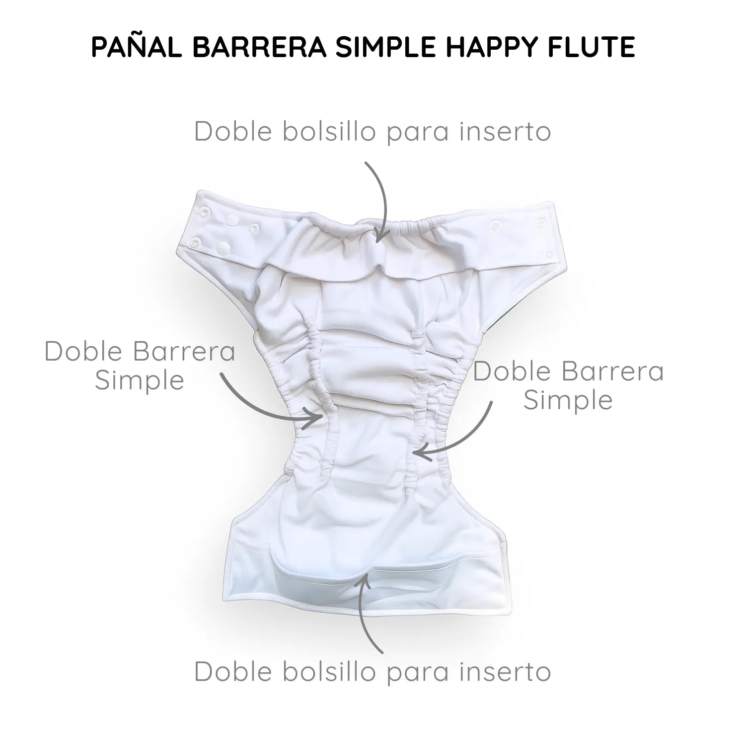 Pañal Barrera Simple Happy Flute Zorrito Verde