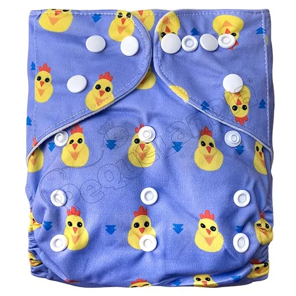 Pañal de Tela Ecológico – Pollito Fondo Lila