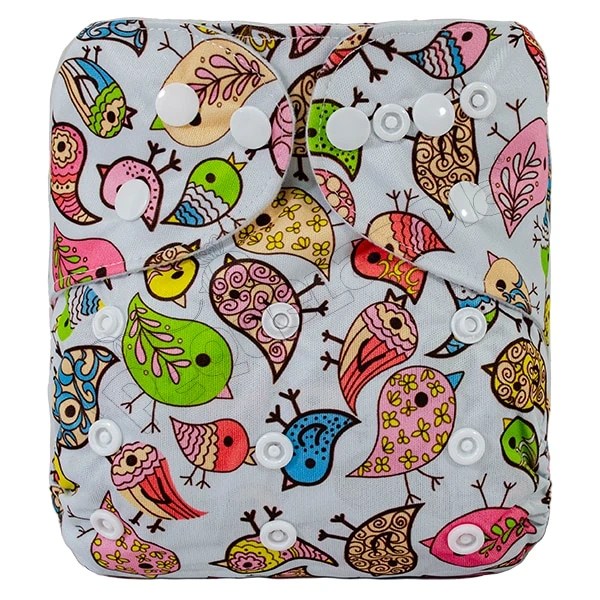 Pañal de Tela Ecológico – Pajaritos Diseno Celeste