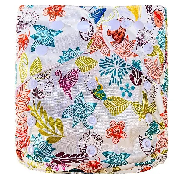 Pañal de Tela Ecológico – Mariposas Con Flores