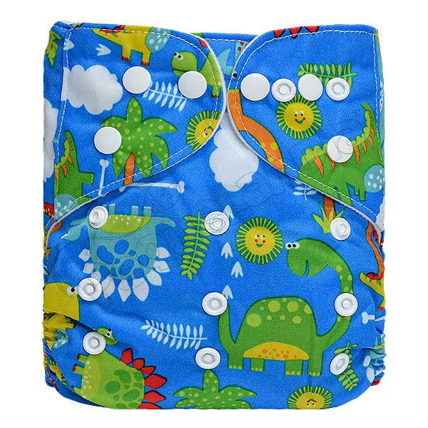 Pañal de Tela Ecológico – Dinos Fondo Azul