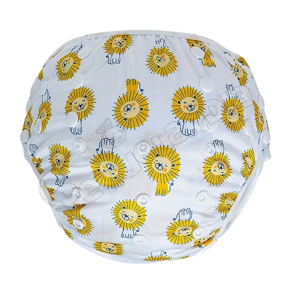 Pañal Natación large Leoncitos Fondo Blanco