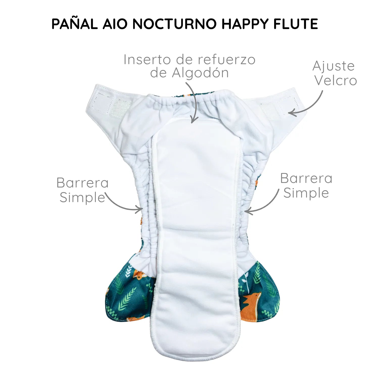 Pañal Nocturno Happy Flute Elefante gris