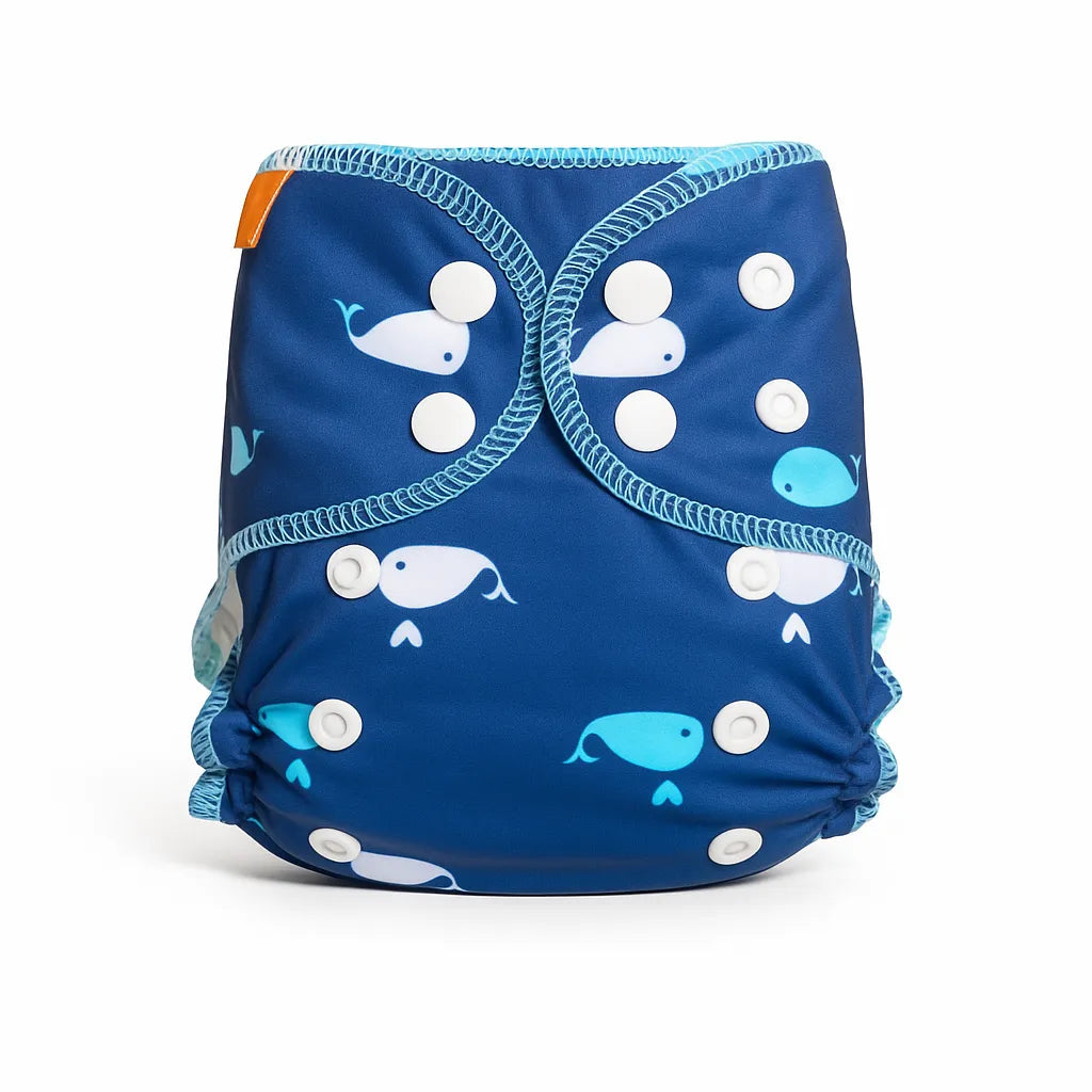 Pañal Recién Nacido Happy Flute Ballenitas Celestes
