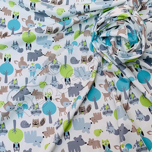 Tela PUL diseño Fauna En El Bosque
