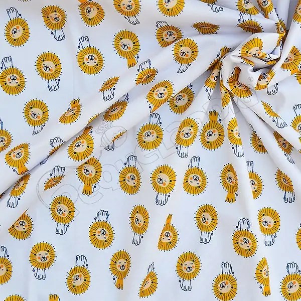Tela PUL diseño Leoncitos Fondo Blanco