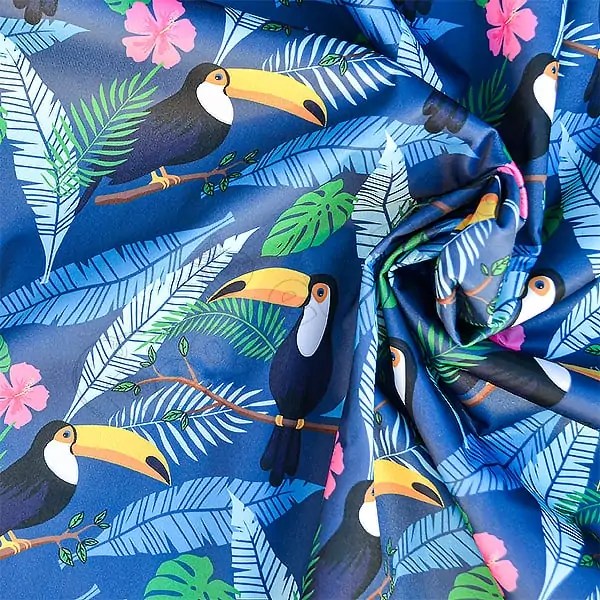 Tela PUL diseño Tucan Fondo Azul