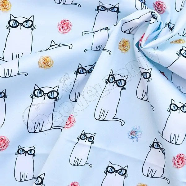 Tela PUL diseño Gatitas Con Lentes