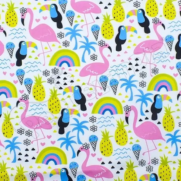 Tela PUL diseño Flamenco Tucan