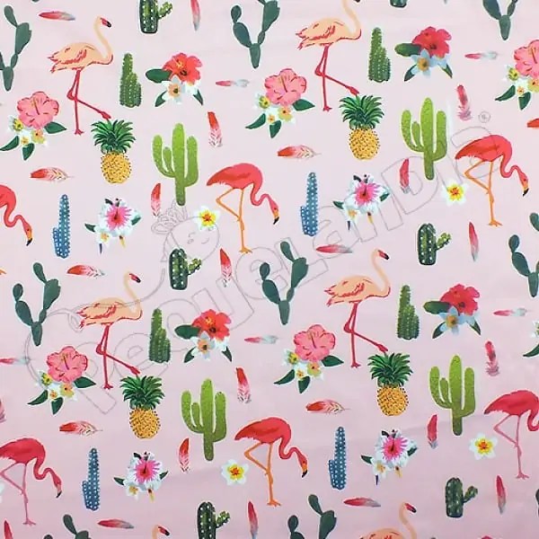 Tela PUL diseño Flamenco Con Cactus
