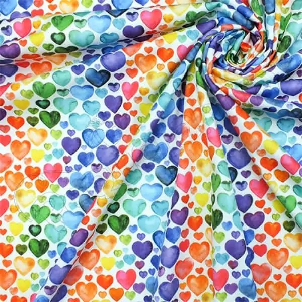 Tela PUL diseño Corazones Arcoiris
