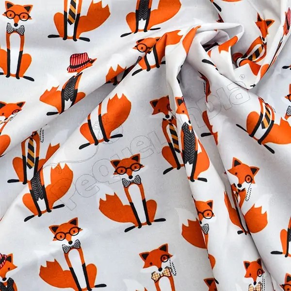 Tela PUL diseño Zorrito Con Frac Y Sombrero