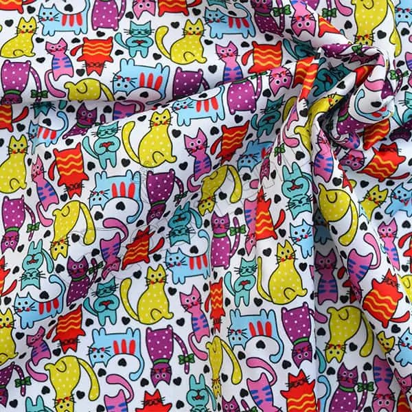 Tela PUL diseño Gatitos Colores