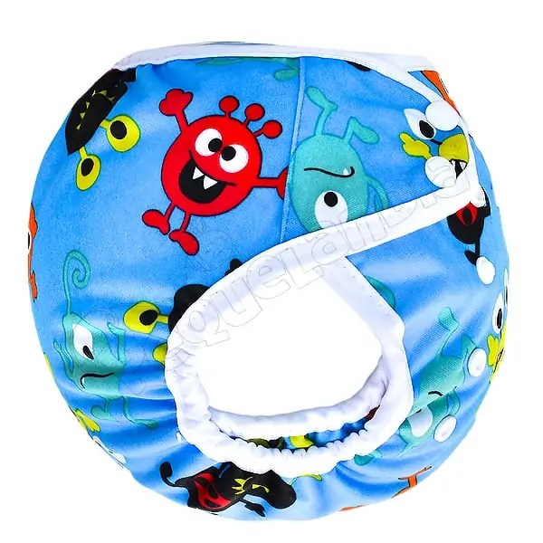 Cobertor Borde Blanco Monster Fondo Azul con Barrera en Piernas