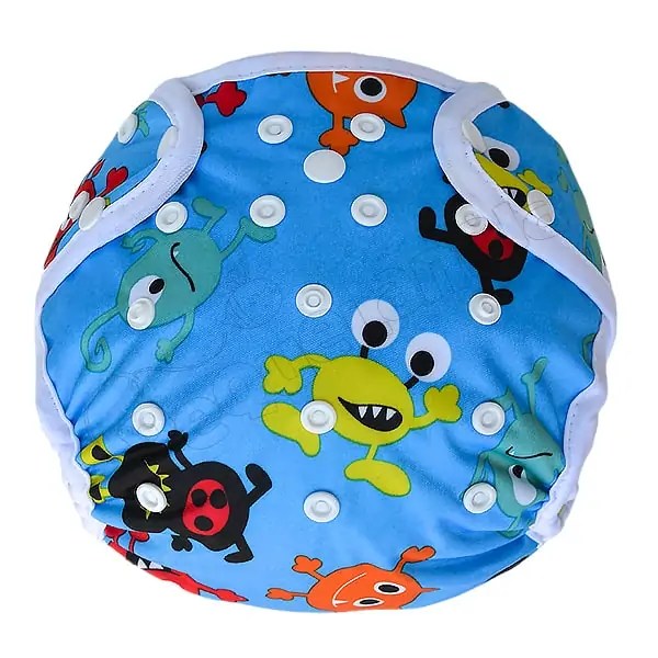 Cobertor Borde Blanco Monster Fondo Azul con Barrera en Piernas