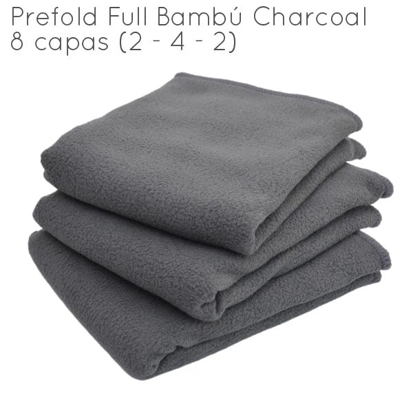 Prefold Bambú Charcoal 8 Capas