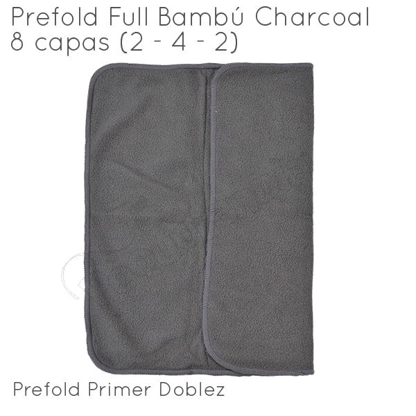 Prefold Bambú Charcoal 8 Capas