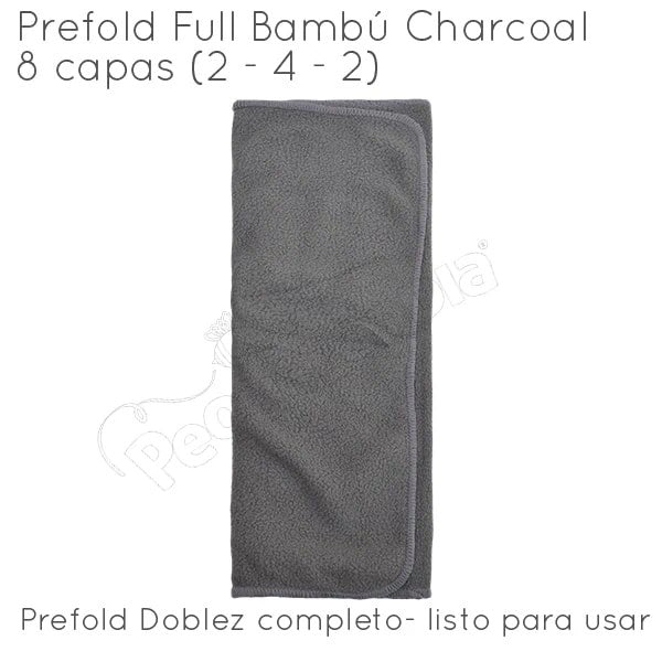 Prefold Bambú Charcoal 8 Capas