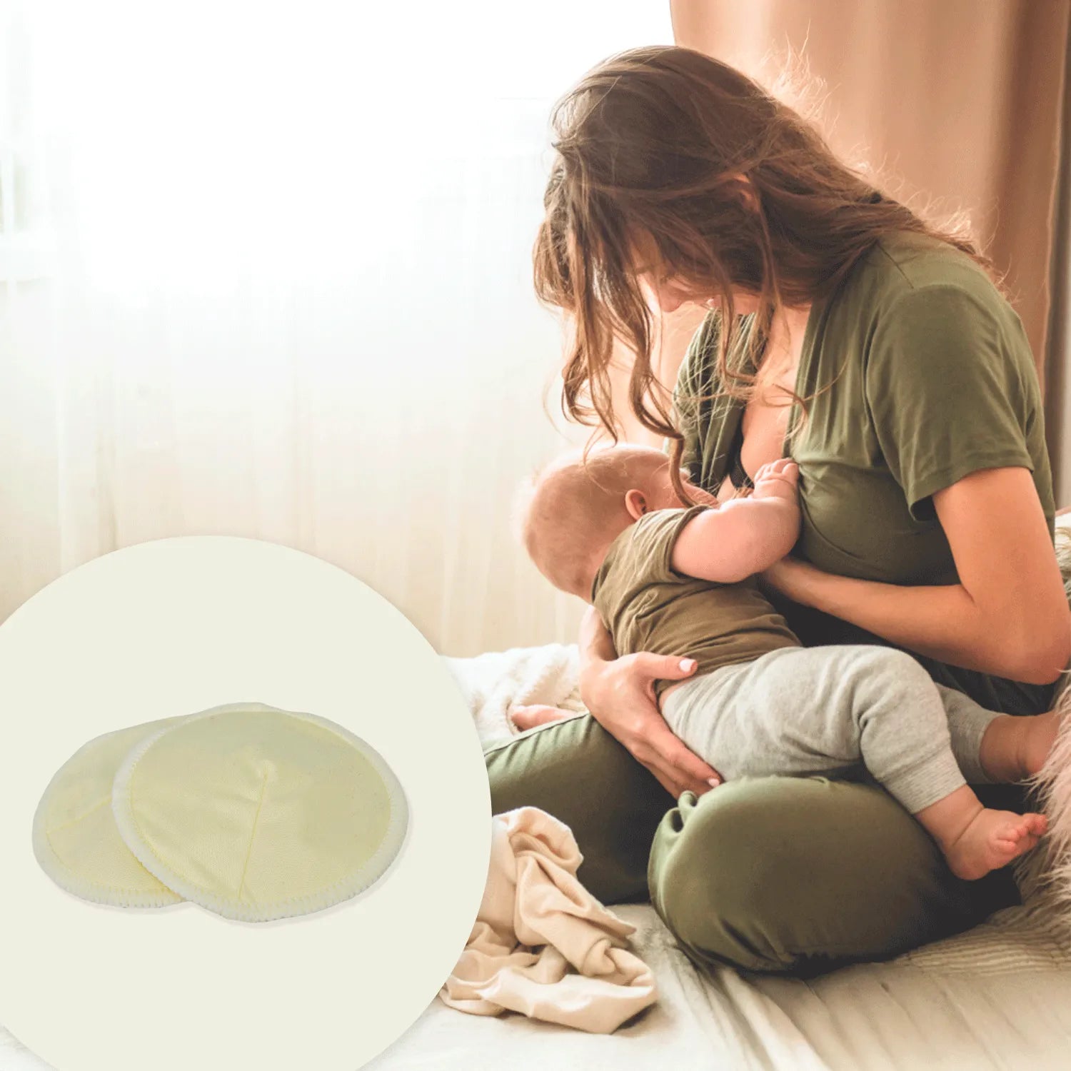 Mamá en lactancia materna - absorbente leche contour - Pequelandia